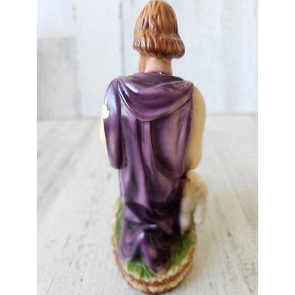 Vintage chalkware Joseph Nativity sheep Italy LB Italian AS IS religious figurin - Picture 5 of 11